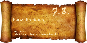 Fusz Barbara névjegykártya