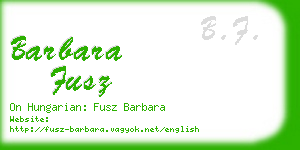 barbara fusz business card
